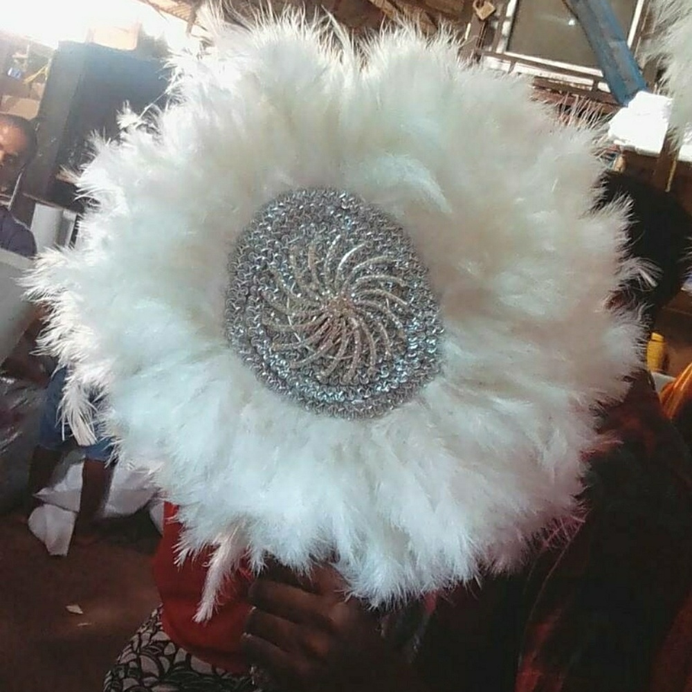 Bridal 360 degree Feathers hand Fan